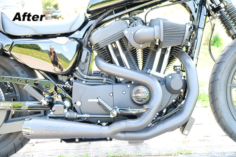 スポーツスター アイアン1200にTBR（Two Brothers Racing）マフラー装着後